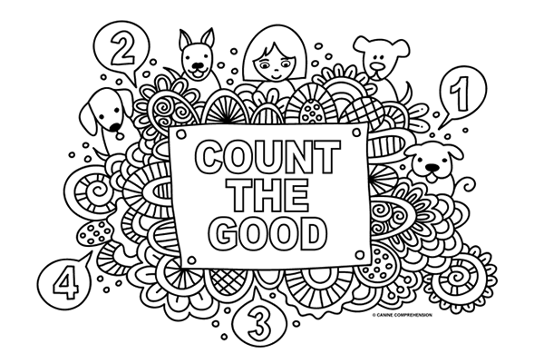 Illustrations for Canine Comprehension Colouring Page