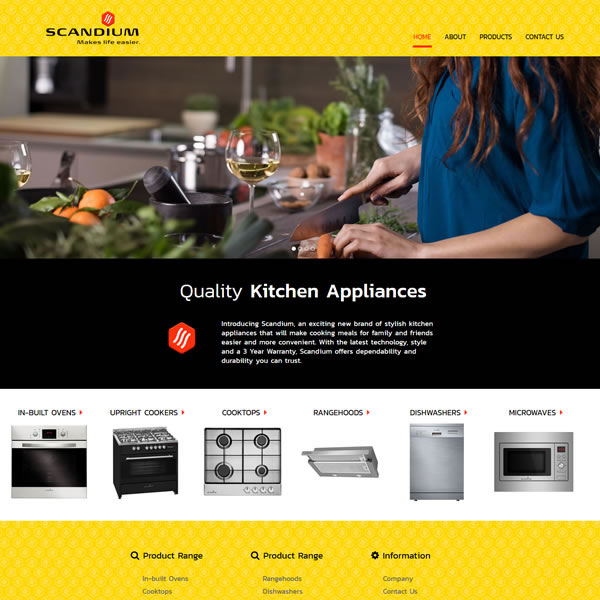 Scandium Appliances | Design | PHP | CSS | JS | Echo3 DreamCMS | www.scandiumappliances.com.au